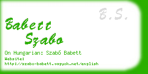 babett szabo business card